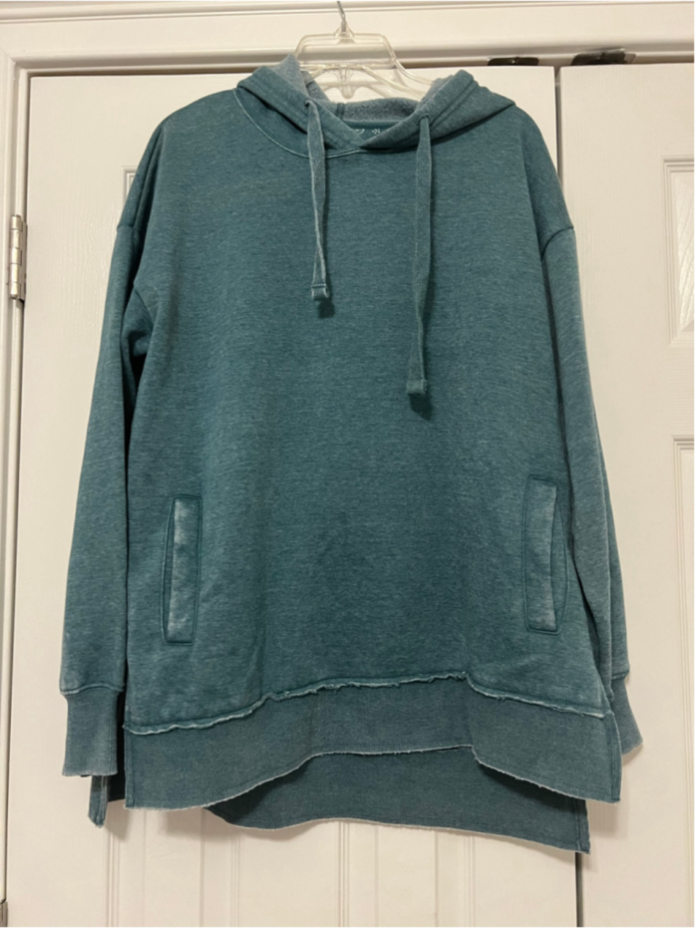 Women's Royce Washed Teal Hoodie Sweatshirt Size L
